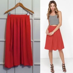 Flowy Coral midi skirt